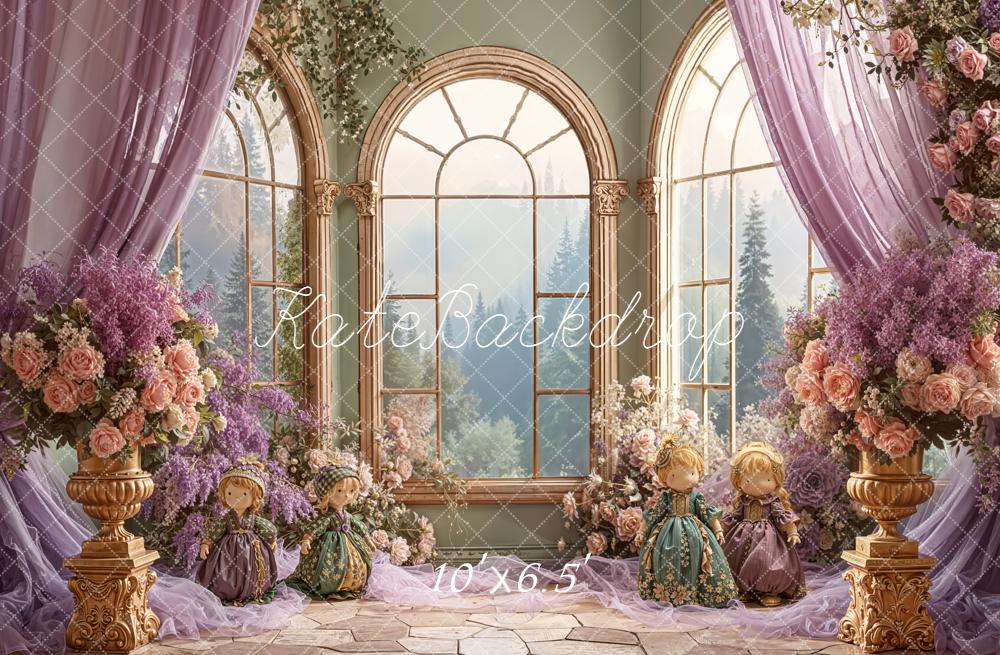 Kate Flower Arch Dolls Vintage Windows Backdrop Designed by Emetselch