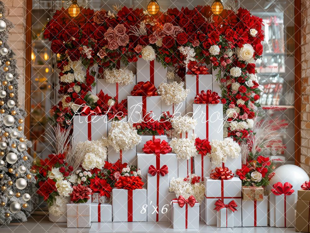 Kate Christmas Presents Red Backdrop Designed by Mini MakeBelieve - Kate Backdrop AU