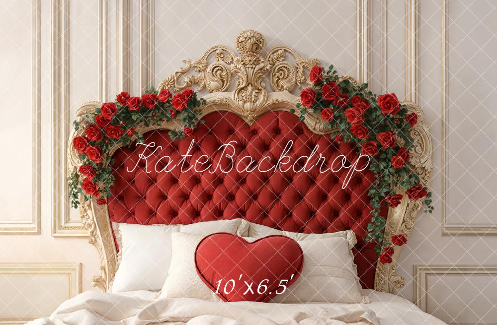 Kate Red Headboard Roses Valentine's Day Backdrop Designed by Emetselch