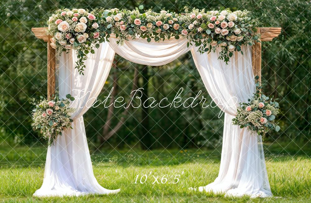 Kate Spring Grassland Wedding Greenery Backdrop Designed by Chain