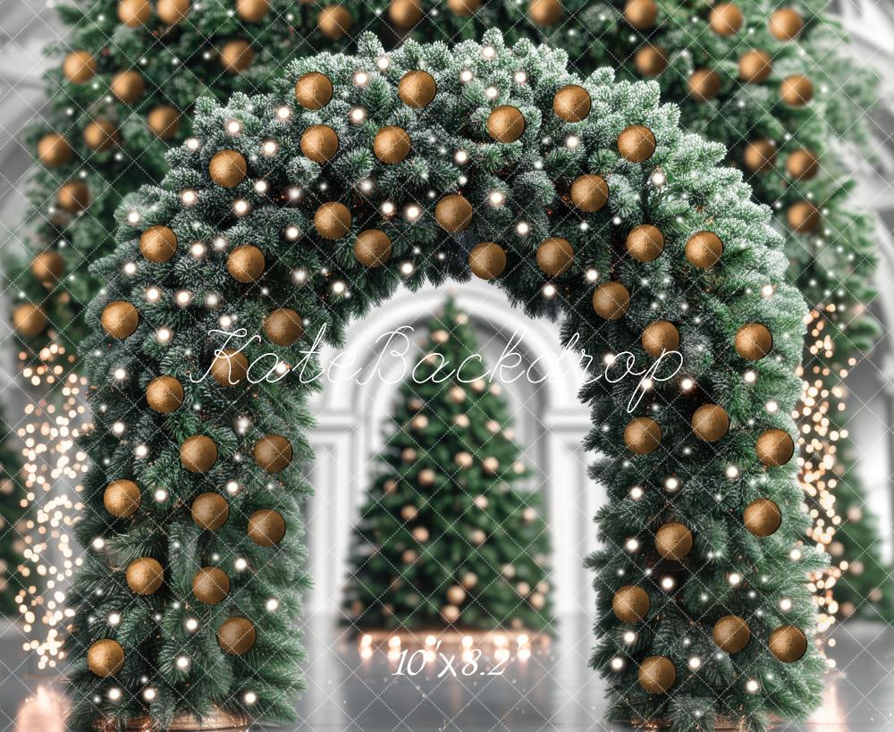 Kate Christmas Arch Gold Baubles Backdrop Designed by Mini MakeBelieve - Kate Backdrop AU