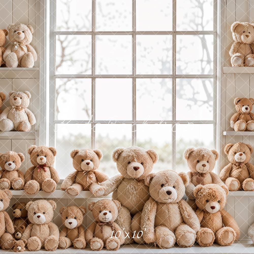 Kate Teddy Bears Shelf Window Backdrop Designed by Emetselch - Kate Backdrop AU