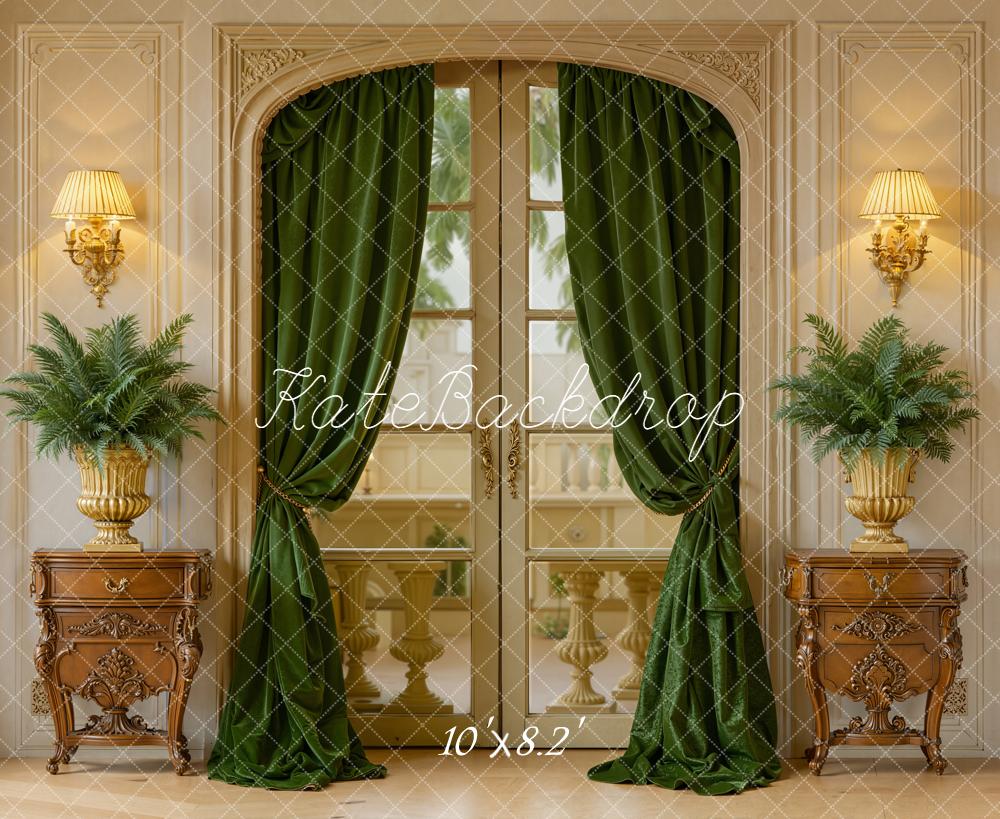 Kate Green Plants Curtains Backdrop Designed by Emetselch
