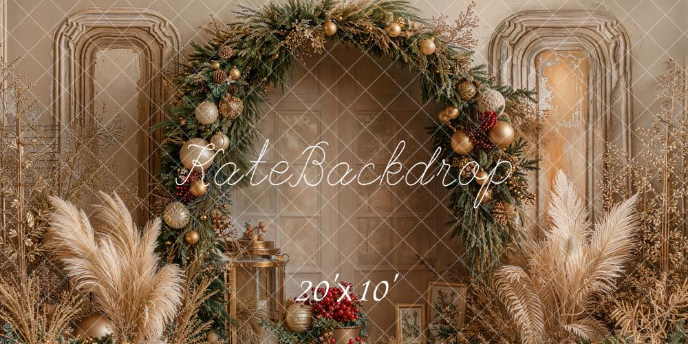 Kate Christmas Arch Pampas Grass Backdrop Designed by Emetselch - Kate Backdrop AU