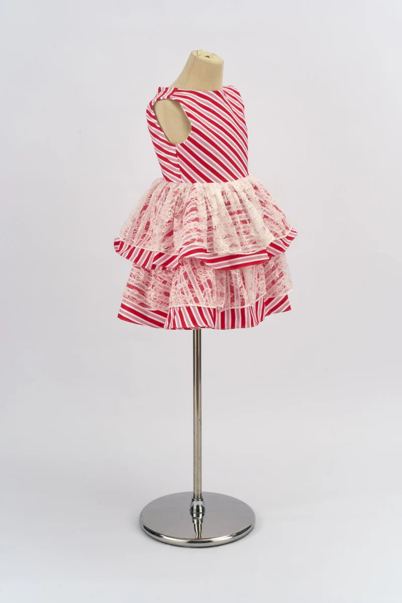 Kate Christmas Candy Cane Red Striped Girls Dress for Photography