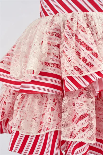 Kate Christmas Candy Cane Red Striped Girls Dress for Photography
