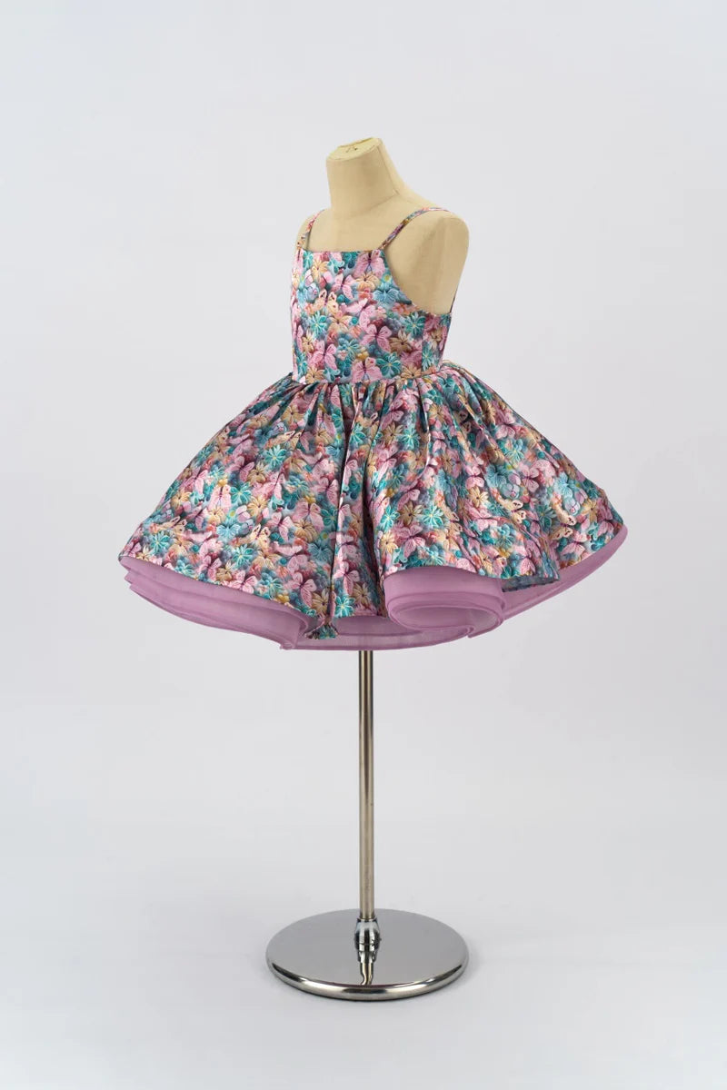 Kate Printed Purple Butterfly Girls Dress for Photography