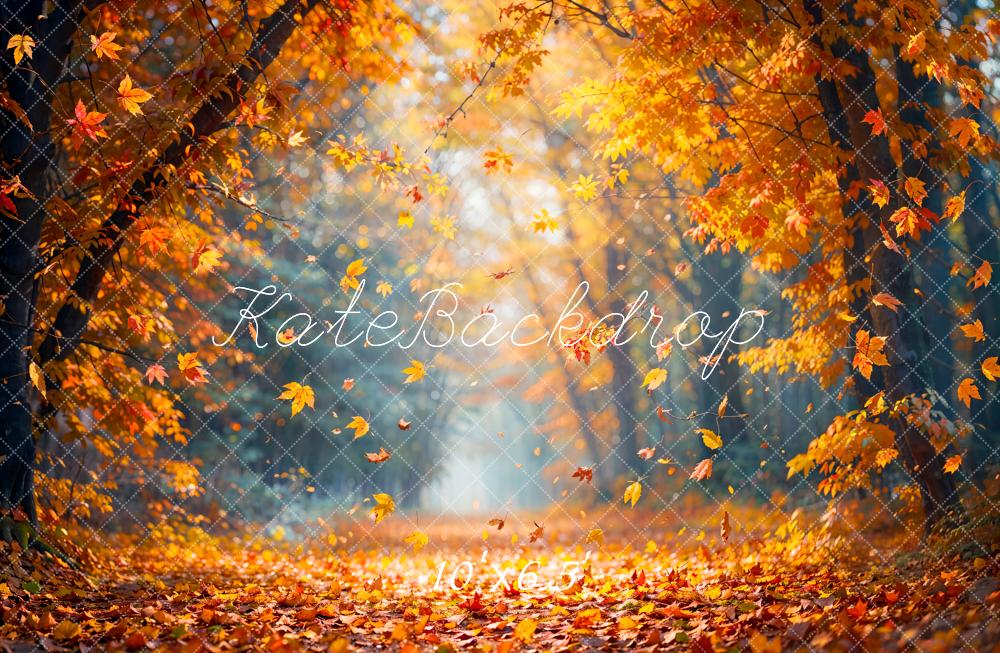 Kate Autumn Leaves Forest Backdrop Designed by Emetselch