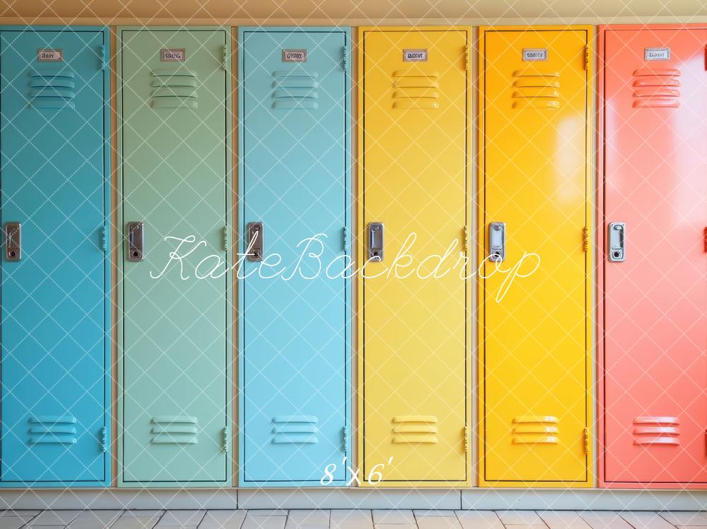 Kate Colourful Locker Wall Backdrop Designed by Laura Bybee - Kate Backdrop AU