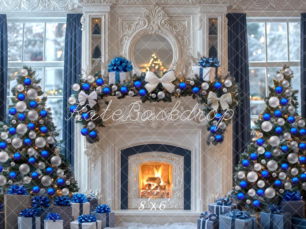 Kate Christmas Fireplace Gift Boxes Backdrop Designed by Mini MakeBelieve - Kate Backdrop AU