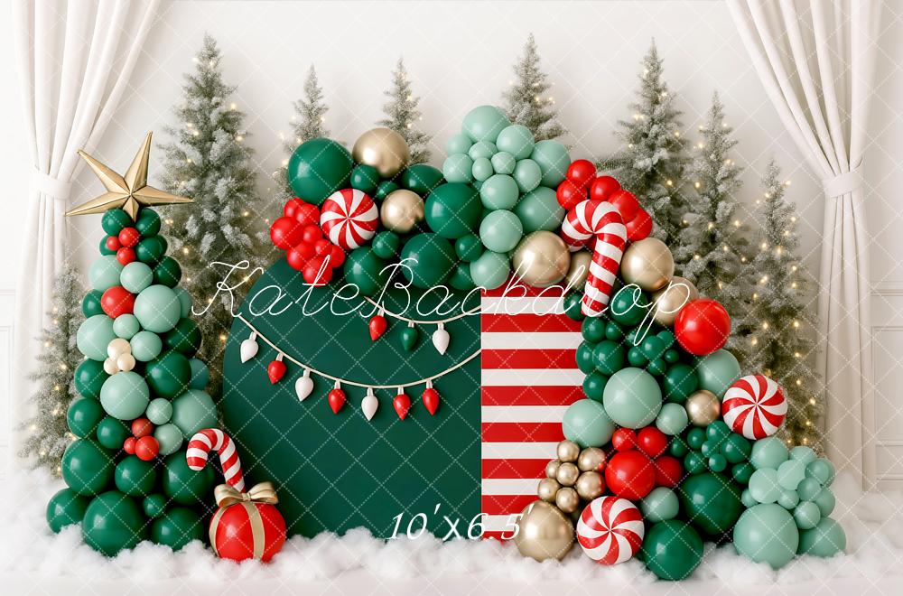 Kate Christmas Balloon Trees Backdrop Designed by Mini MakeBelieve - Kate Backdrop AU