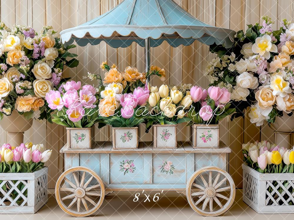 Kate Spring Flower Cart Backdrop Designed by Mini MakeBelieve - Kate Backdrop AU