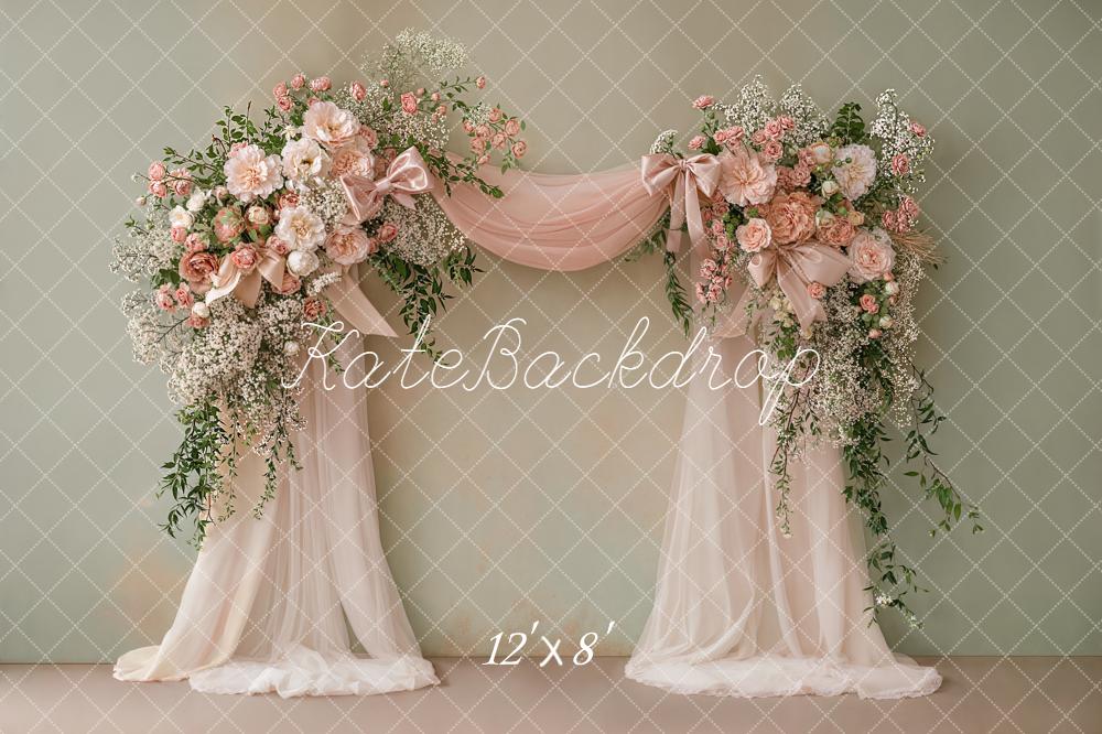 Kate Flower Arch Pink Drapes Backdrop Designed by Emetselch