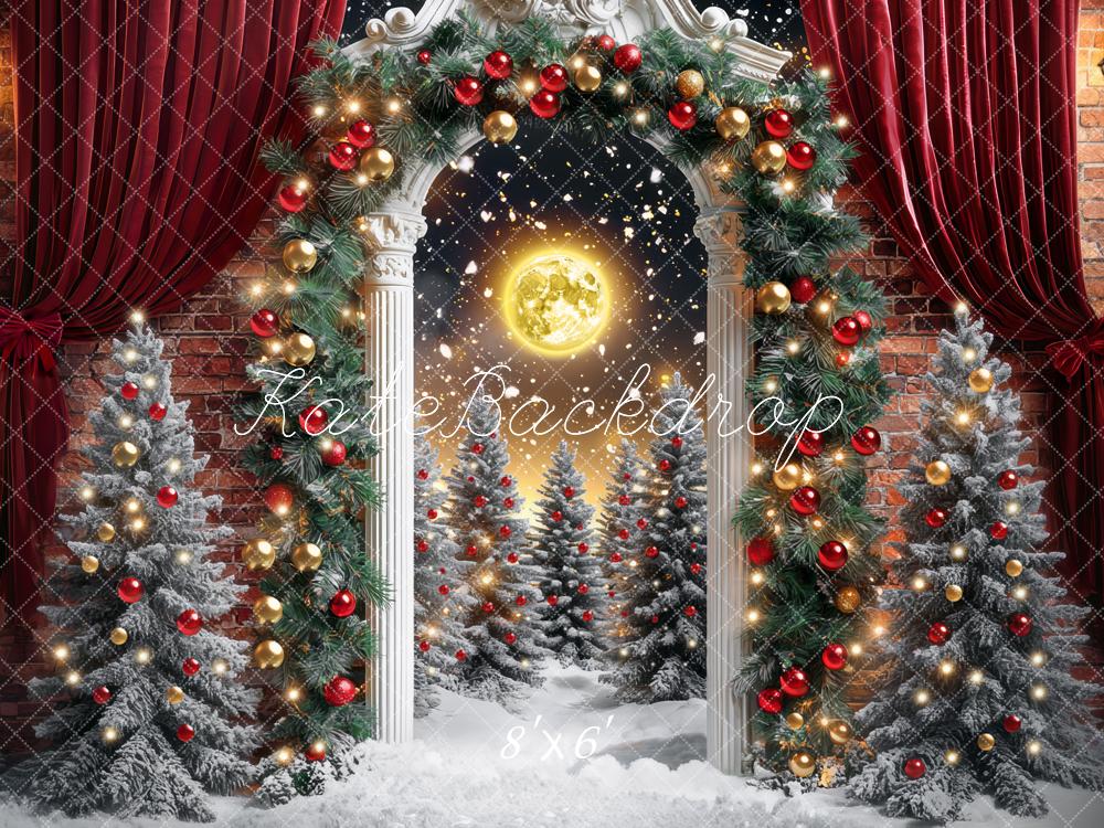 Kate Christmas Arch Moonlit Snowy Backdrop Designed by Mini MakeBelieve - Kate Backdrop AU