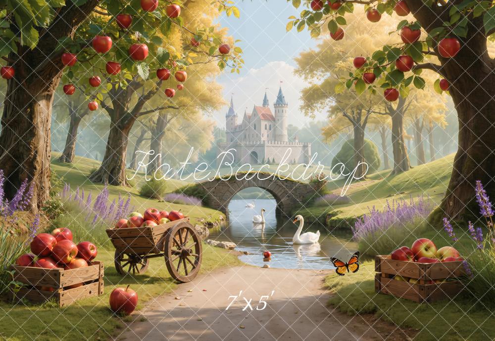 Kate Castle Apple Orchard Cart River Backdrop Designed by Emetselch - Kate Backdrop AU