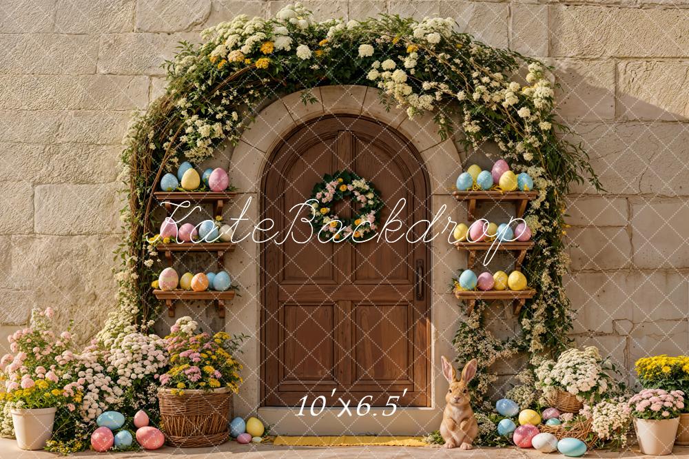 Kate Easter Bunny Eggs Arch Fleece Backdrop Designed by Emetselch