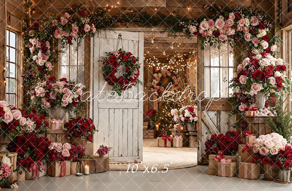 Kate Flower Roses Lights Valentine Backdrop Designed by Emetselch
