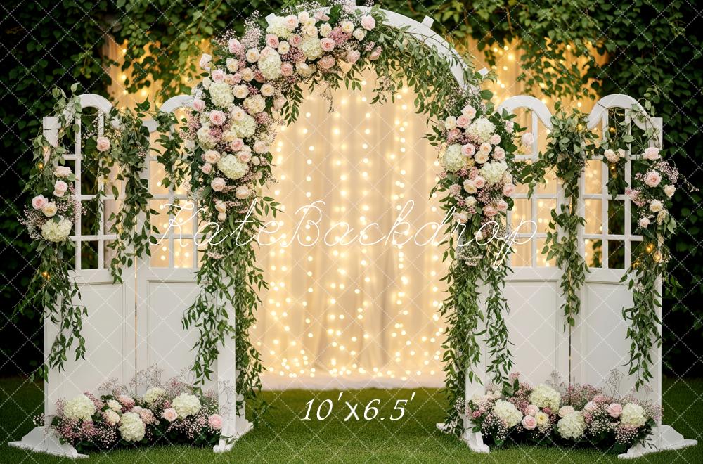 Kate Flower Arch Wedding Lights Backdrop Designed by Patty Roberts