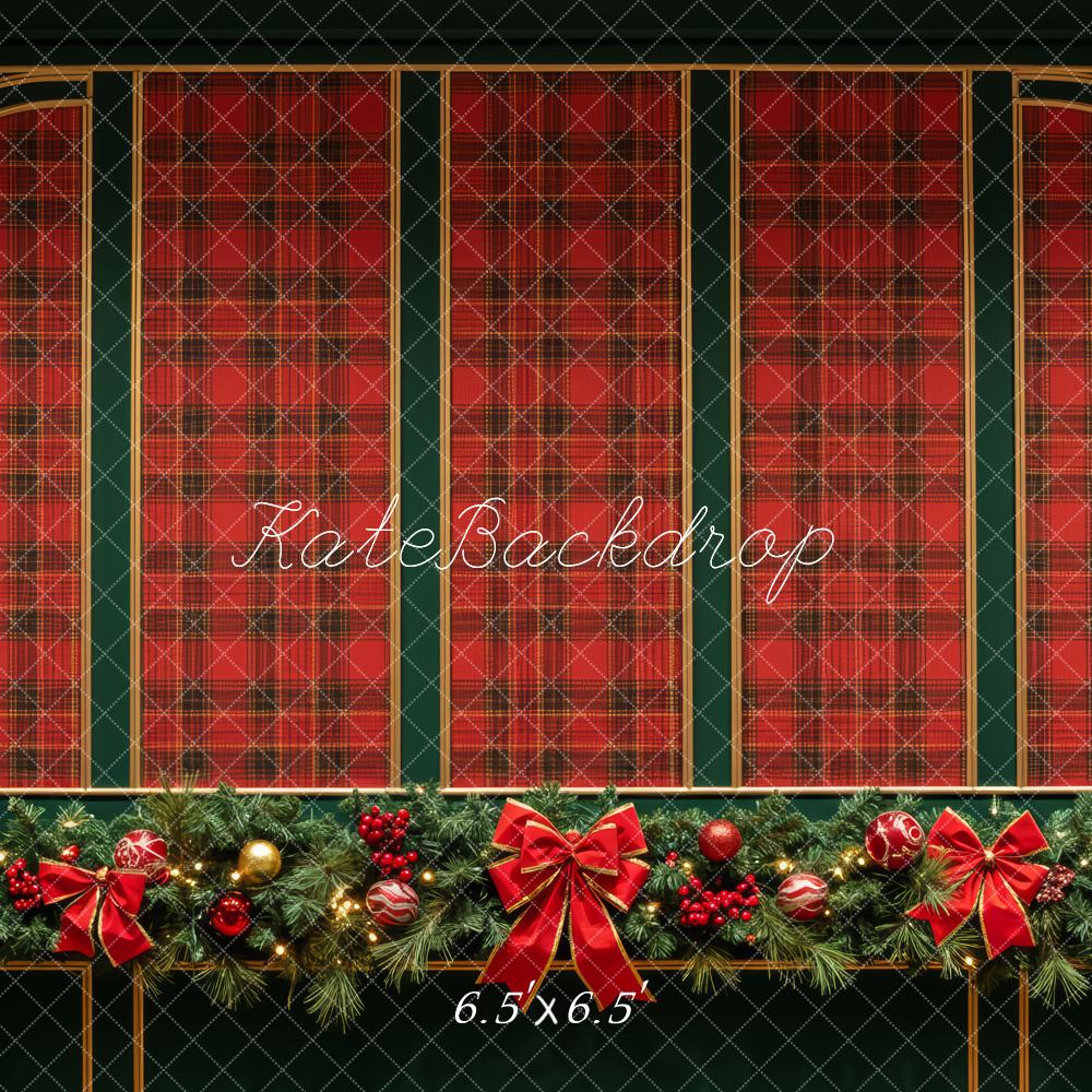 Kate Christmas Red Plaid Backdrop Designed by Patty Roberts
