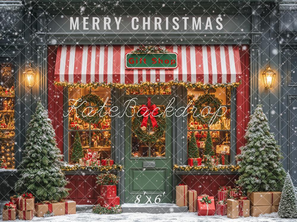 Kate Christmas Gift Shop Fleece Backdrop Designed by Emetselch
