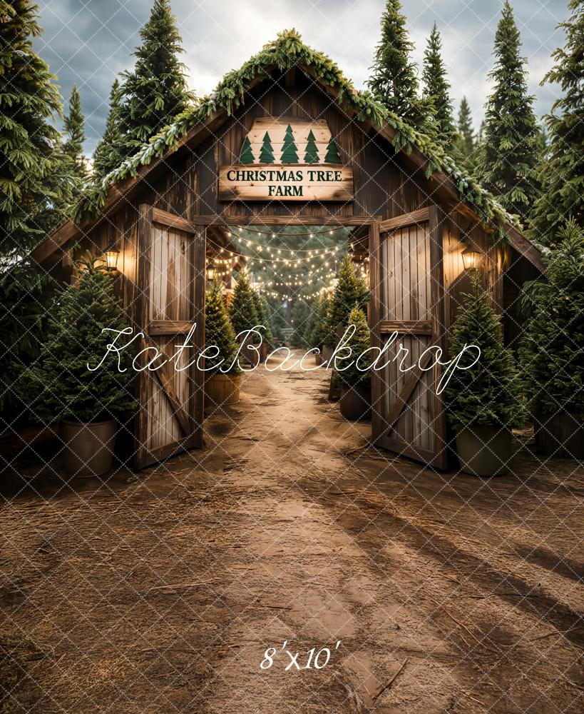 Kate Christmas Tree Farm Fleece Backdrop Designed by Chain