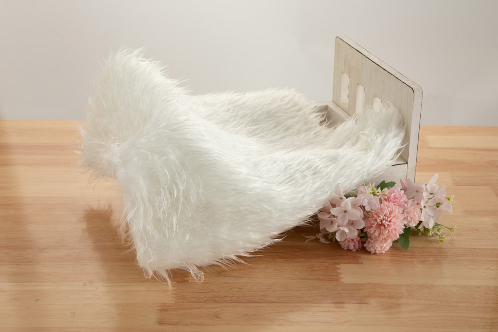 LONSALE Kate White Faux Fur Blanket Props for Baby Photography - Kate Backdrop AU