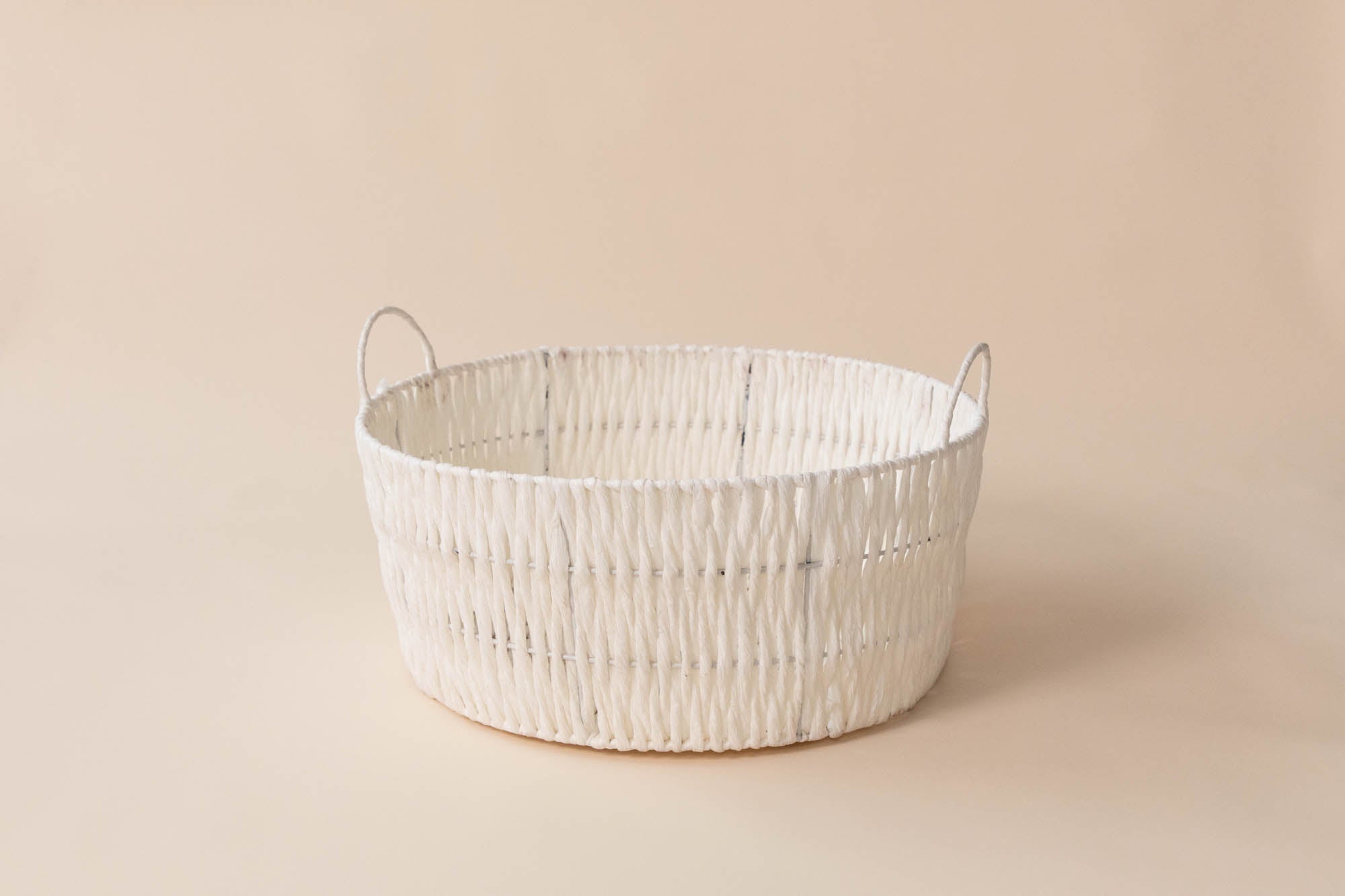 Kate Handmade Woven Round Basket Cream Color Newborn Photography Props - Kate Backdrop AU