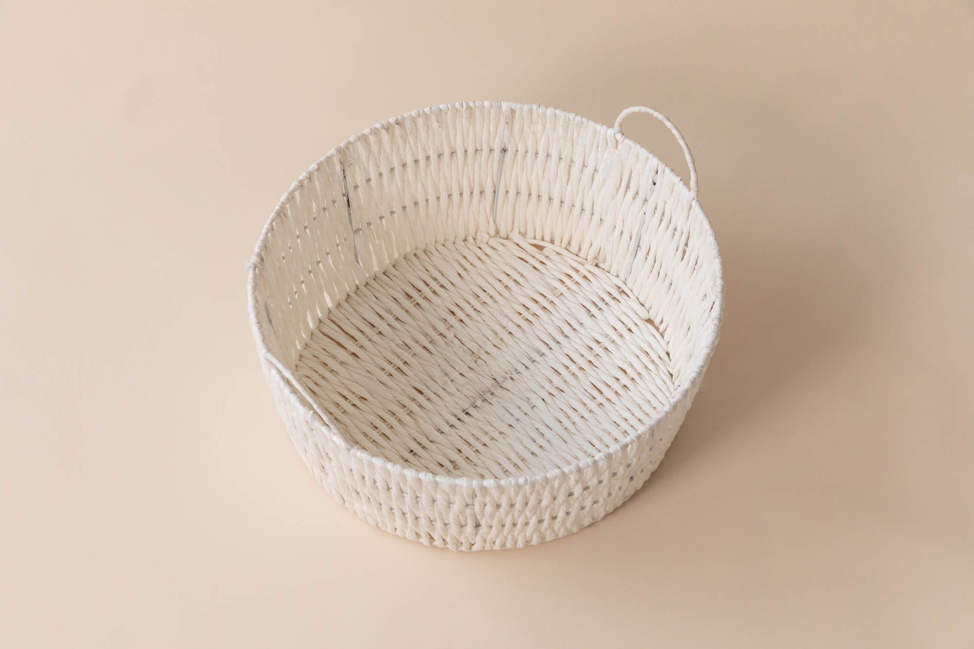 Kate Handmade Woven Round Basket Cream Color Newborn Photography Props - Kate Backdrop AU