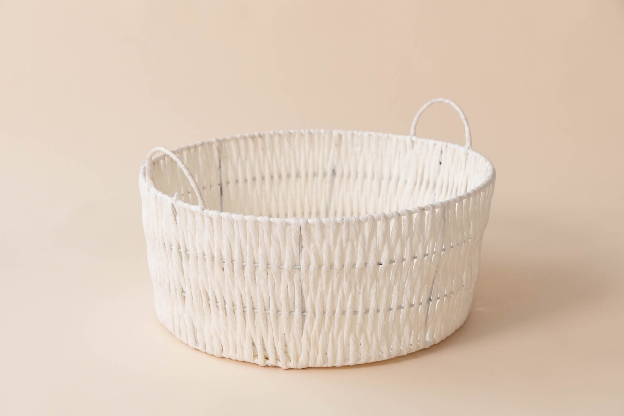 Kate Handmade Woven Round Basket Cream Color Newborn Photography Props - Kate Backdrop AU