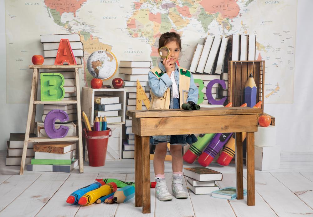 Kate Back to School Backdrop World Map Designed by Emetselch