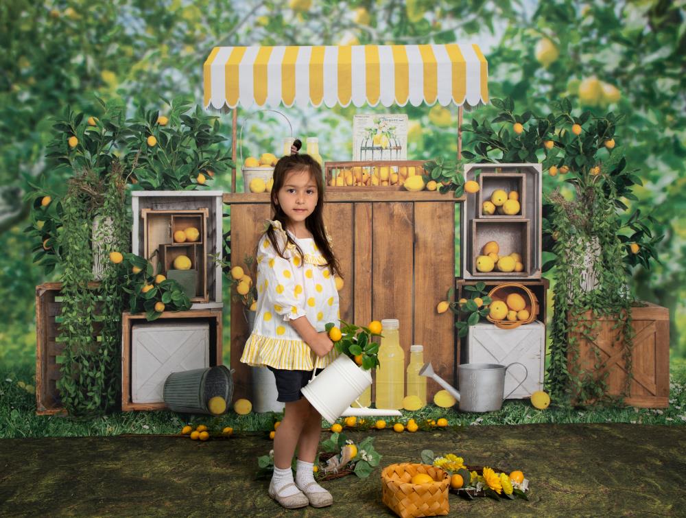 Kate Summer Lemon Fruit Garden Backdrop Lemonade Designed by Emetselch - Kate Backdrop AU