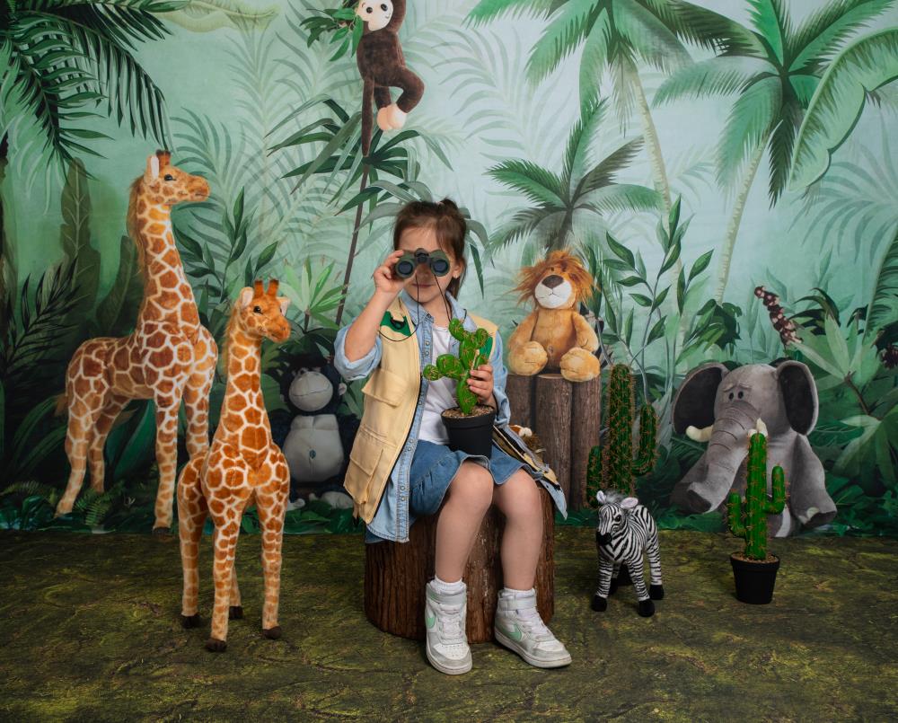 Kate Cake Smash Backdrop Birthday Jungle Animals Designed by Emetselch - Kate Backdrop AU
