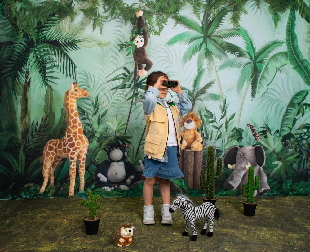 Kate Cake Smash Backdrop Birthday Jungle Animals Designed by Emetselch - Kate Backdrop AU