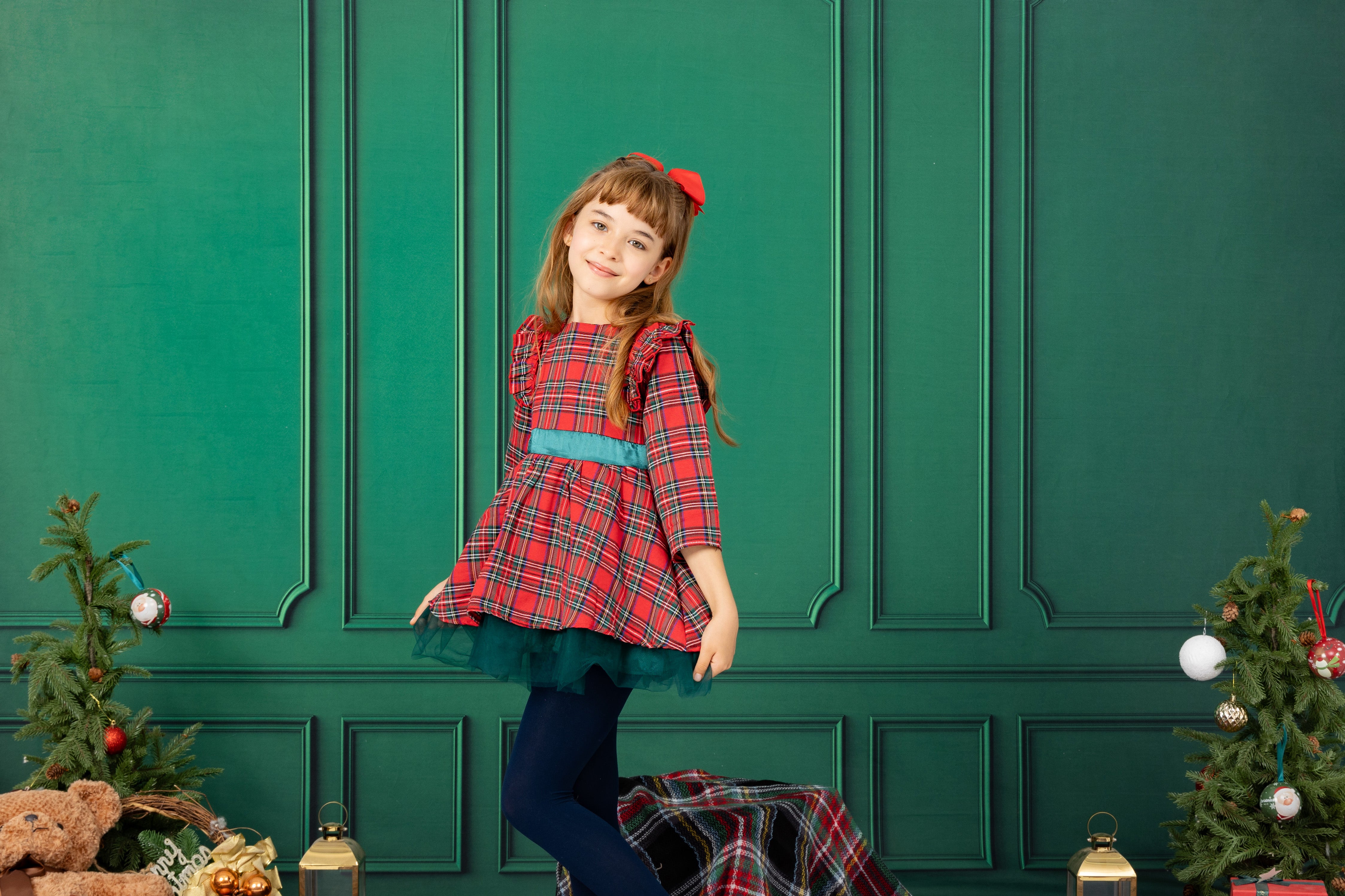 Kate Christmas Vintage Green Wall Backdrop for Photography - Kate Backdrop AU