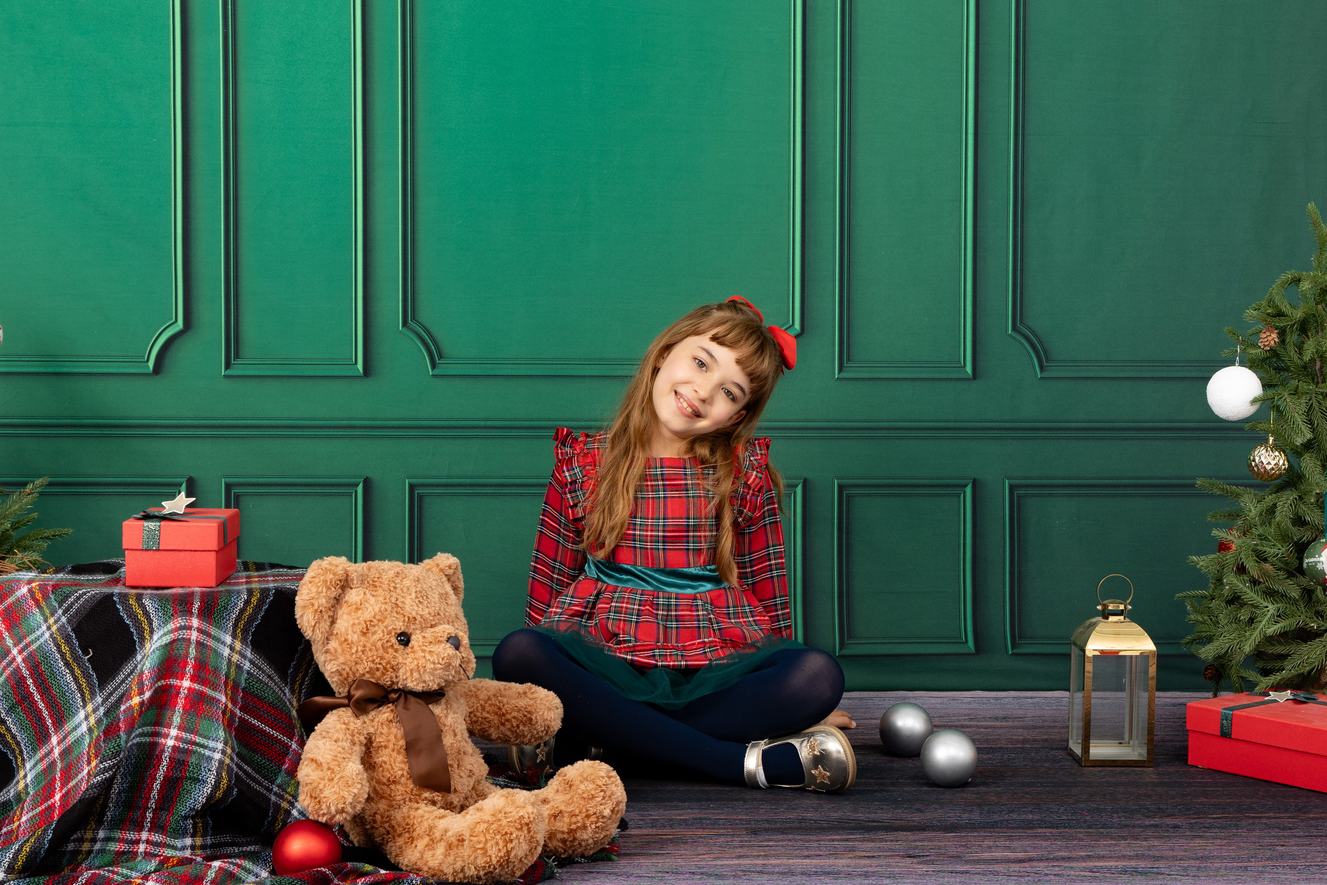 Kate Christmas Vintage Green Wall Backdrop for Photography - Kate Backdrop AU
