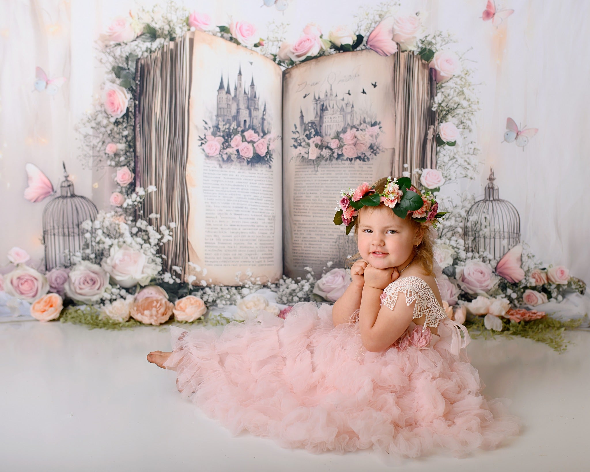 Kate Fairy Tale Book Flower Backdrop Designed by Ashley Paul - Kate Backdrop AU