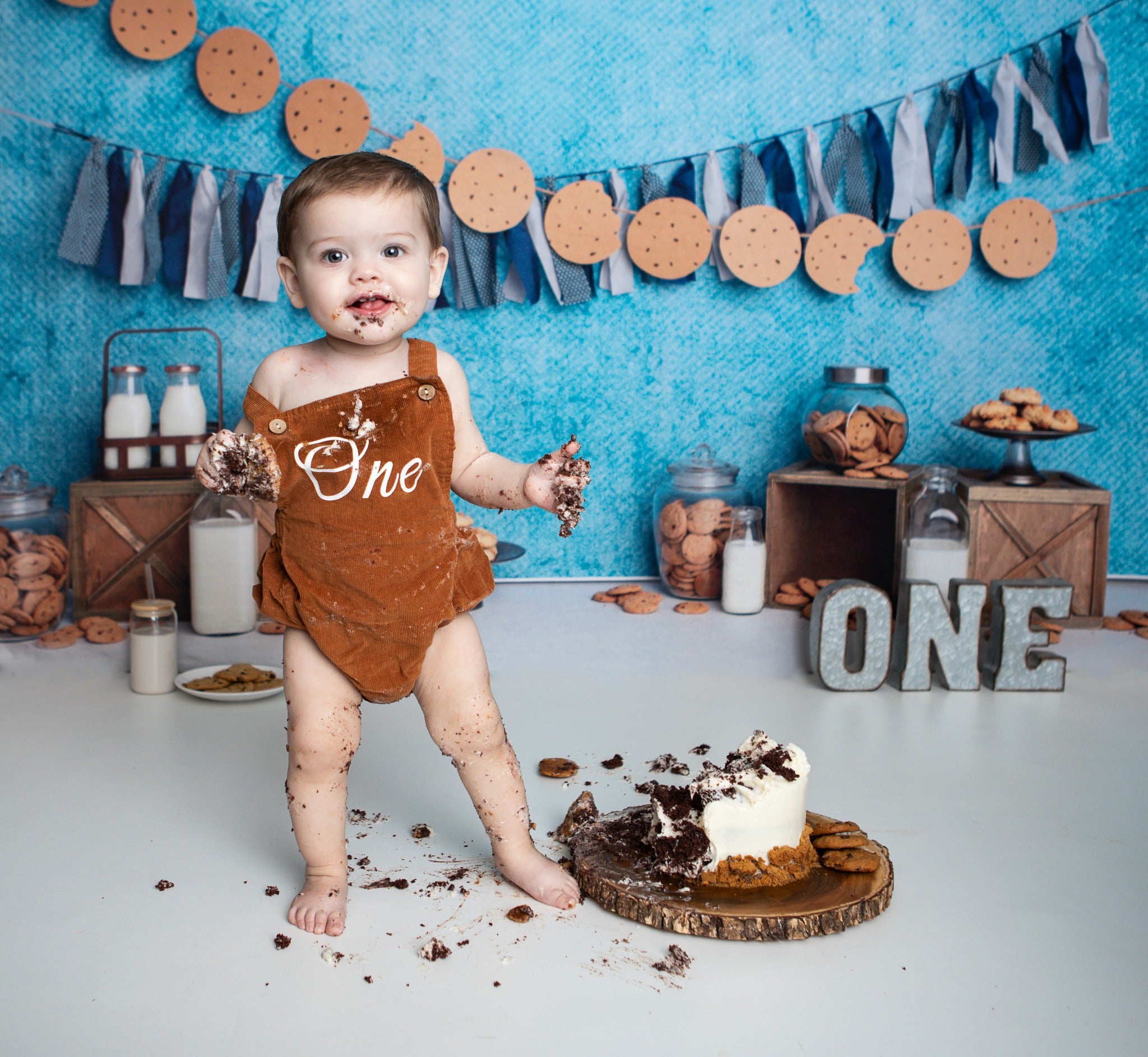 Kate Milk Cookies Blue Backdrop Designed by Melissa King - Kate Backdrop AU
