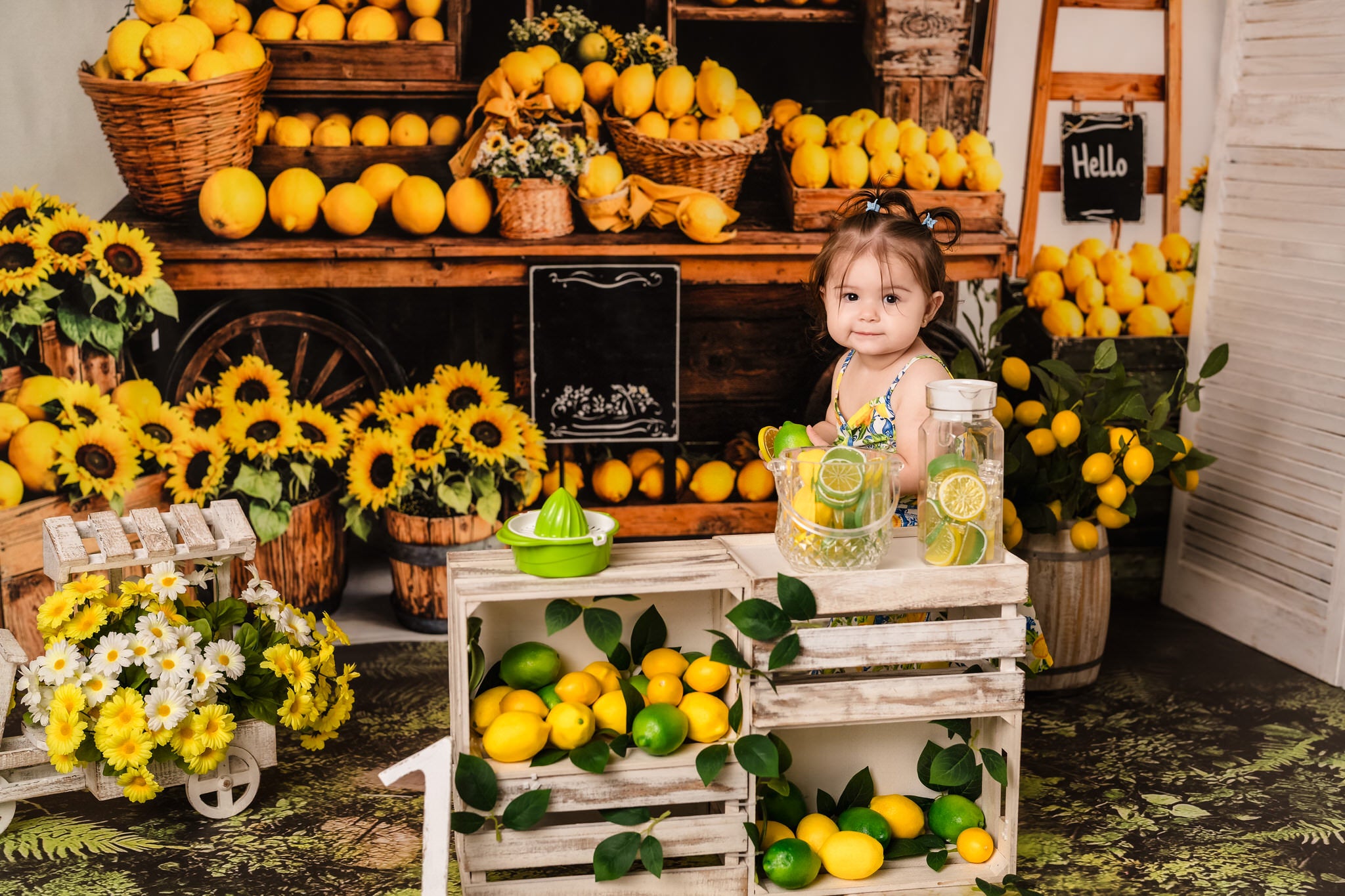 Kate Yellow lemon Stall Backdrop Designed by Emetselch