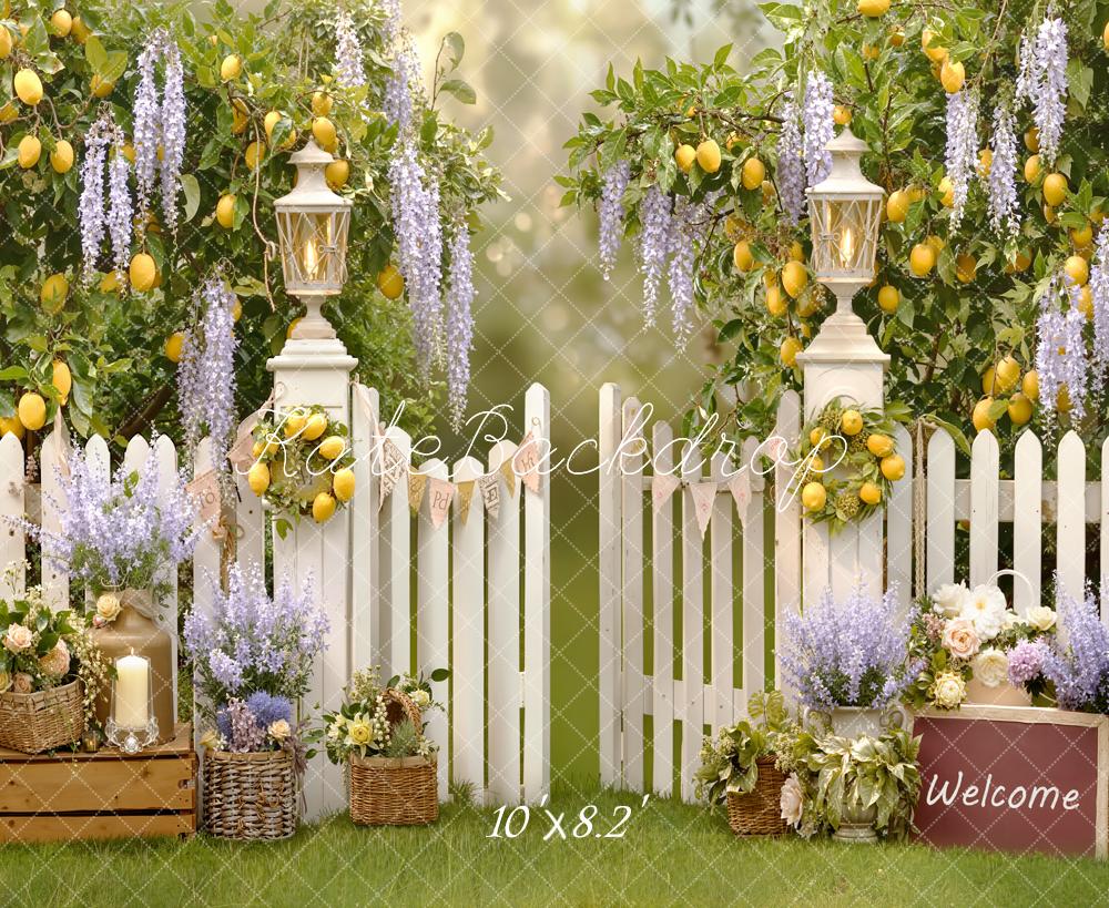 Kate Lemons Wisteria White Fence Fleece Backdrop Designed by Emetselch