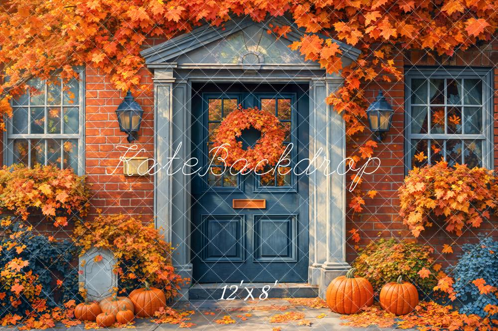 Kate Autumn Door Pumpkins Backdrop Designed by Emetselch