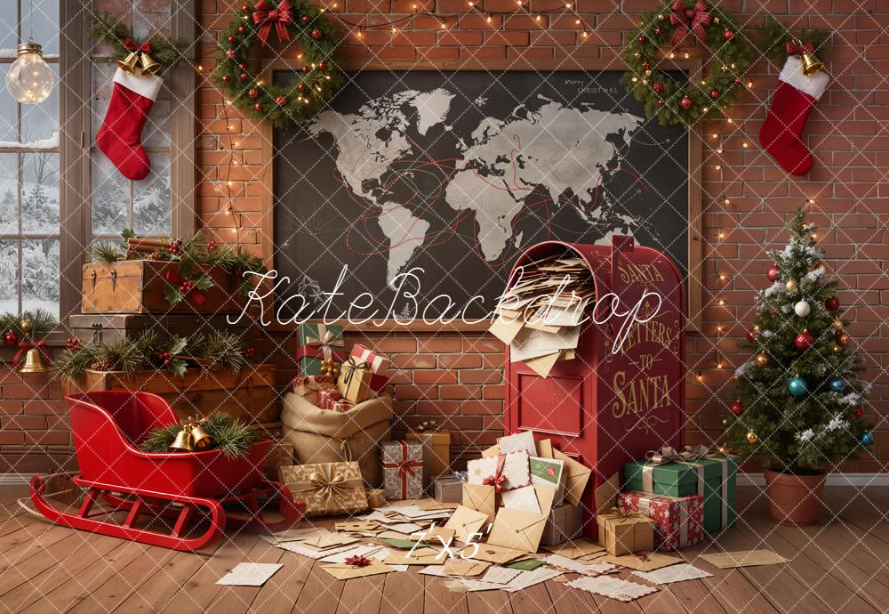 Kate Christmas Letters To Santa Mailbox Backdrop Designed by Emetselch