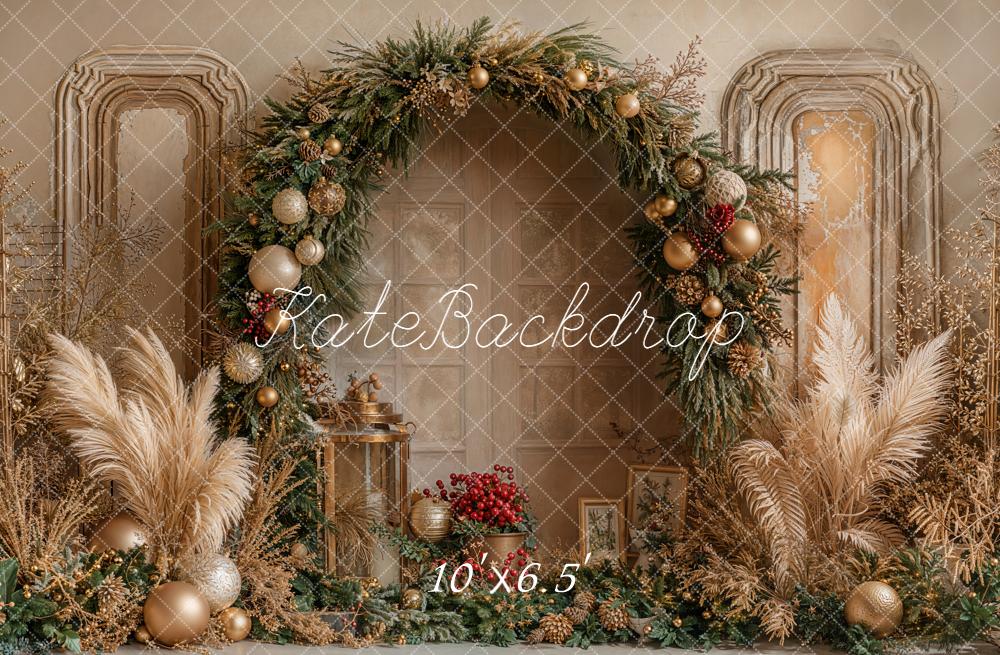 Kate Christmas Arch Pampas Grass Backdrop Designed by Emetselch - Kate Backdrop AU