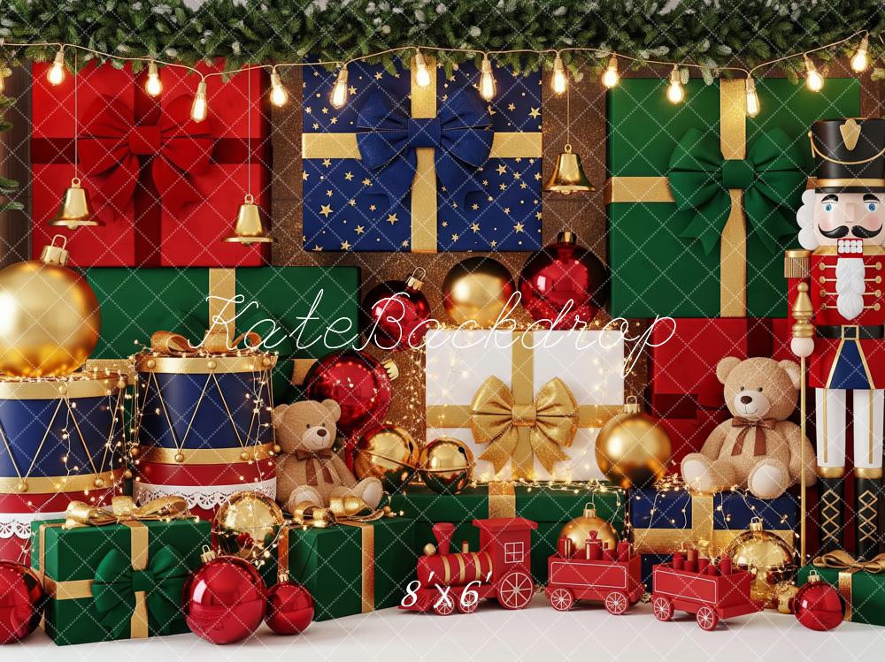 Kate Christmas Nutcracker Gift Boxes Drums Backdrop Designed by Patty Roberts