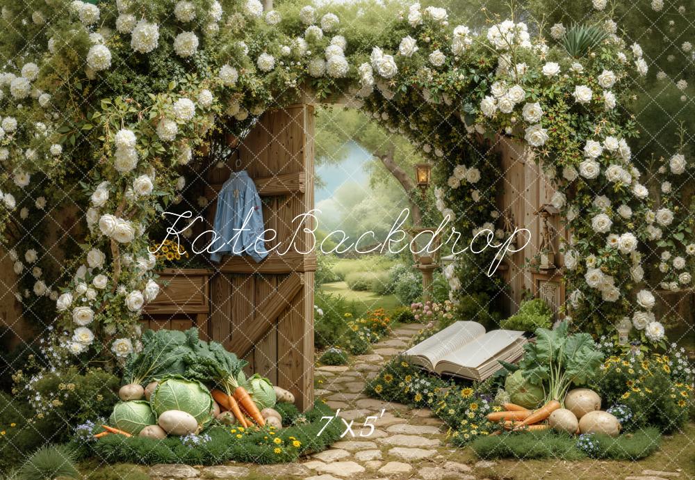 Kate Garden Arch Open Book Vegetables Backdrop Designed by Chain