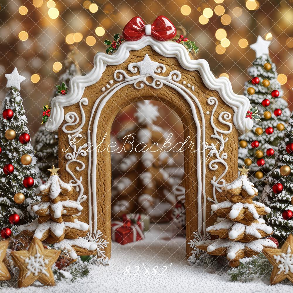 Kate Christmas Gingerbread Arch Cookie Trees Backdrop Designed by Mini MakeBelieve - Kate Backdrop AU