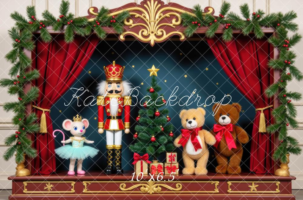 Kate Christmas Nutcracker Mouse Backdrop Designed by Mini MakeBelieve - Kate Backdrop AU