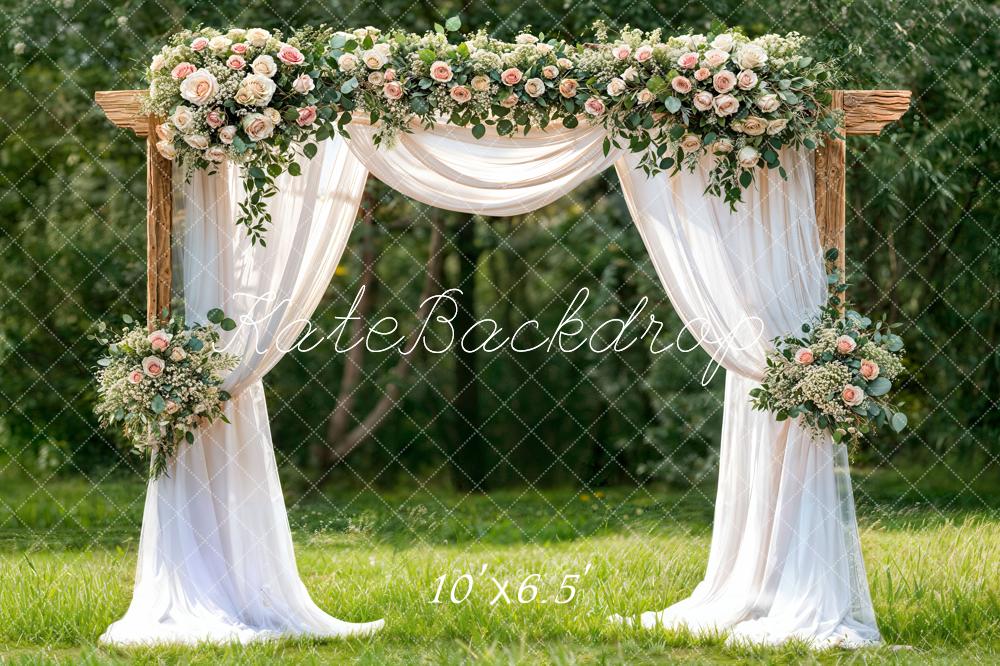 Kate Spring Grassland Wedding Fleece Backdrop Designed by Chain