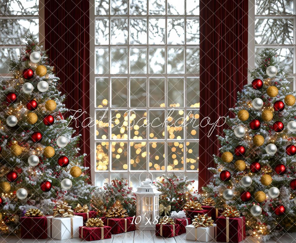 Kate Christmas Tree Window Presents Backdrop Designed by Mini MakeBelieve - Kate Backdrop AU