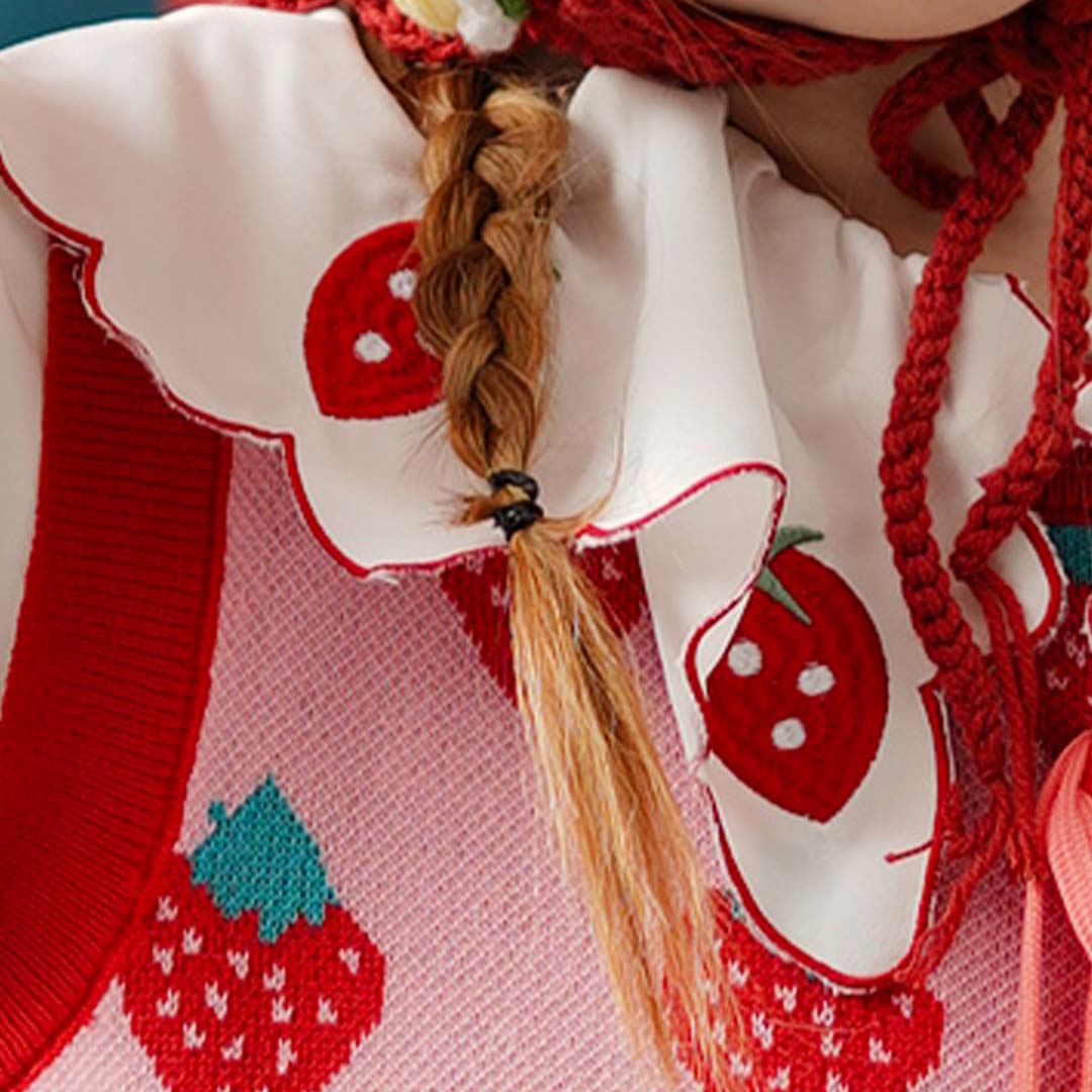 Kate Doll Collar Strawberry Kid Dress for Photography - Kate Backdrop AU