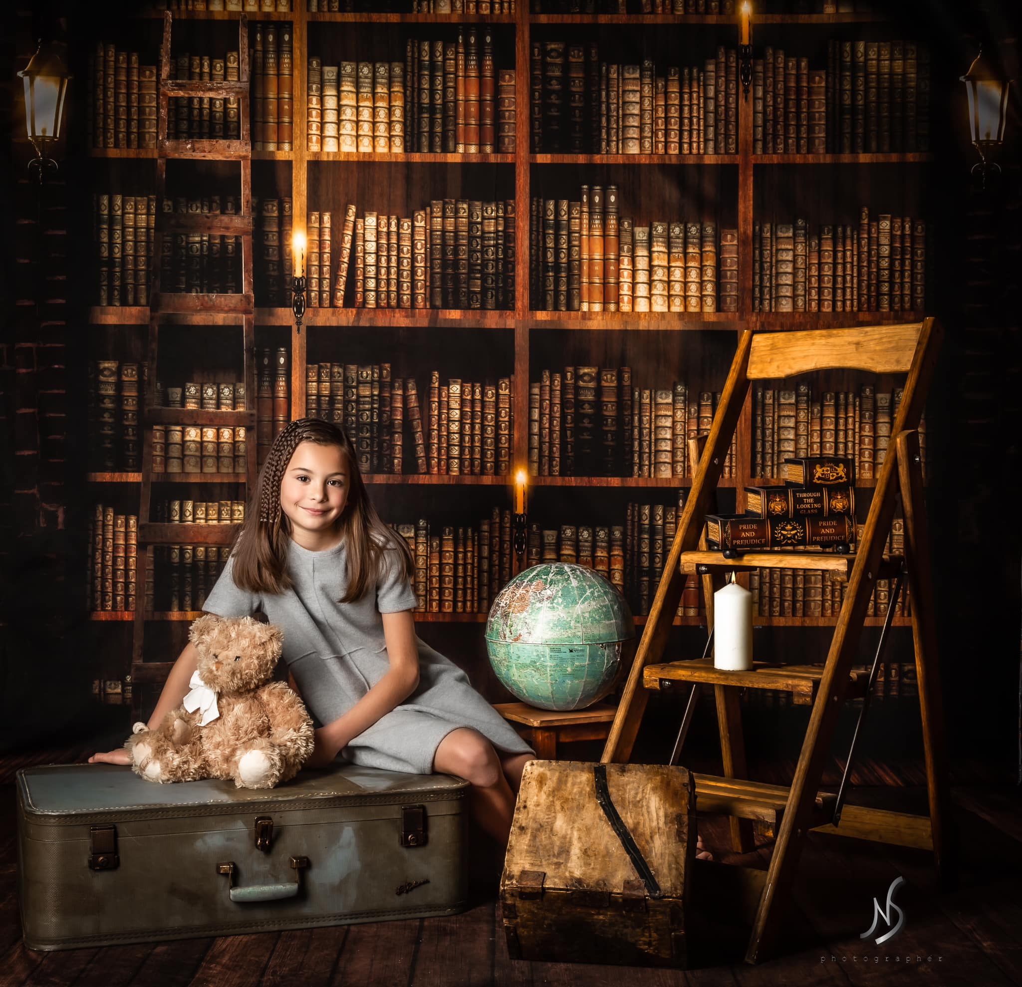 Kate Bookshelf Backdrop Retro for Photography - Kate Backdrop AU